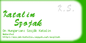 katalin szojak business card